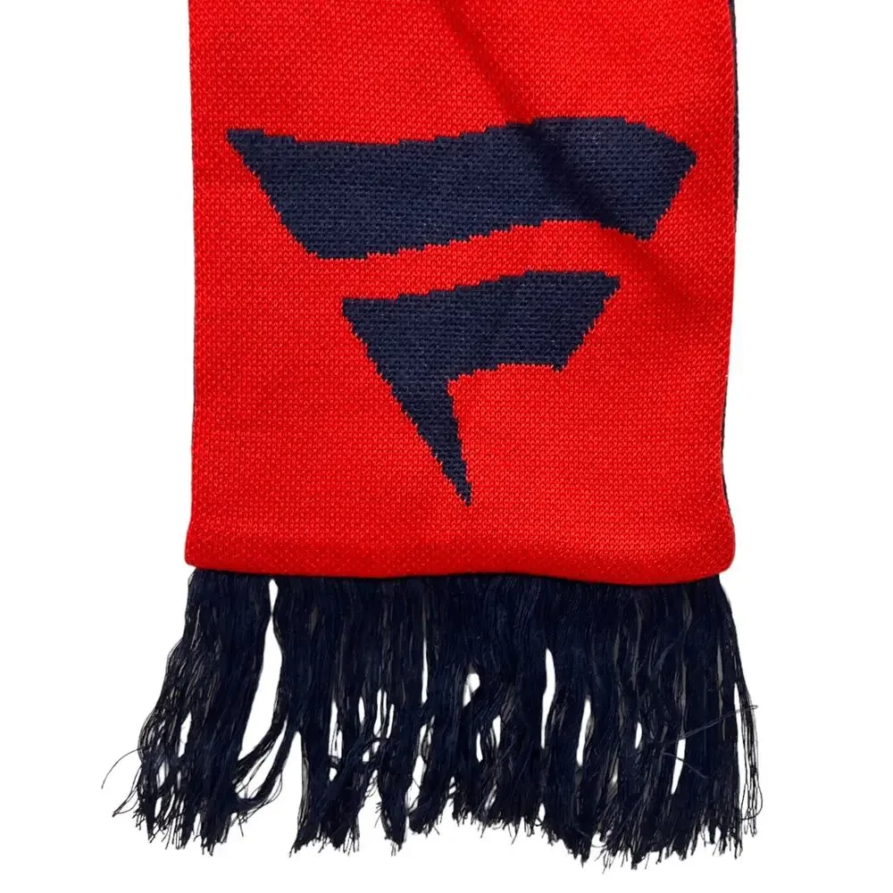 Fanatics Unisex Soft Fringed Color Block Winter Scarf Navy Blue Red 59 X 6.5